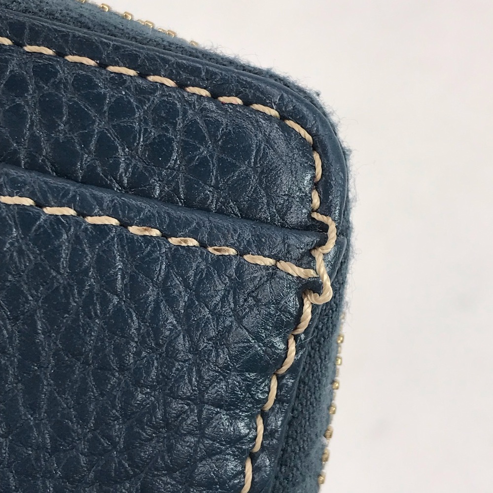 Dooney & Bourke Navy Blue Small Pebbled Grain Leather Zip Around Wallet - Picture 8 of 9